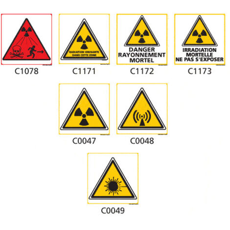 Panneau Signalisation produits dangereux risque ionisant - C1173 - 125 x 125 mm