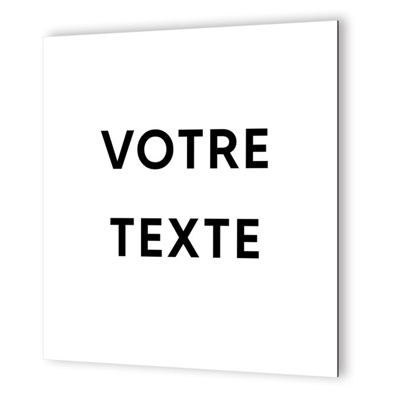 Decoho - Panneau signalétique personnalisable avec votre texte 1 ou 2 lignes - Format 20 cm x 20 cm en Dibond Aluminium brossé