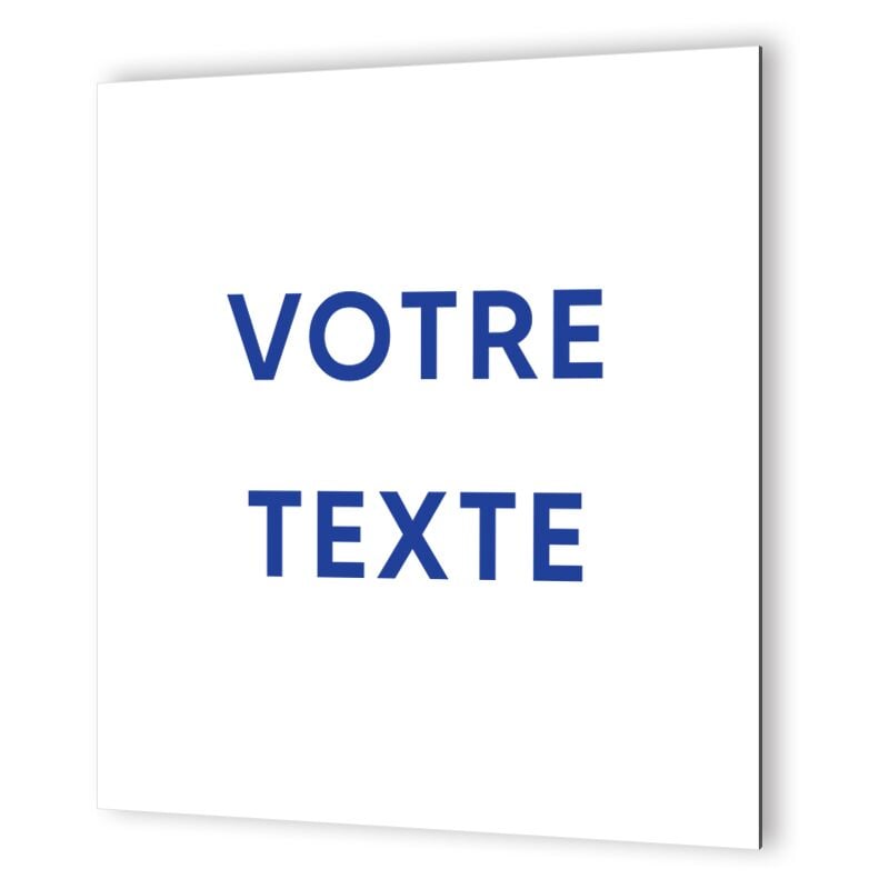 Decoho - Panneau signalétique personnalisable avec votre texte 1 ou 2 lignes - Format 20 cm x 20 cm en Dibond Aluminium brossé