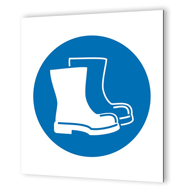 Pictogramme d'Obligation en Dibond 20 x 20 cm Chaussures de Sécurité