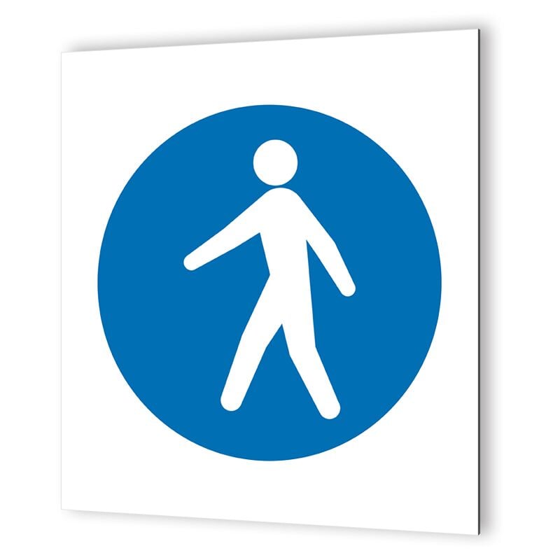 Decoho - Pictogramme d'Obligation en Dibond 20 x 20 cm Passage Obligatoire pour Piétons