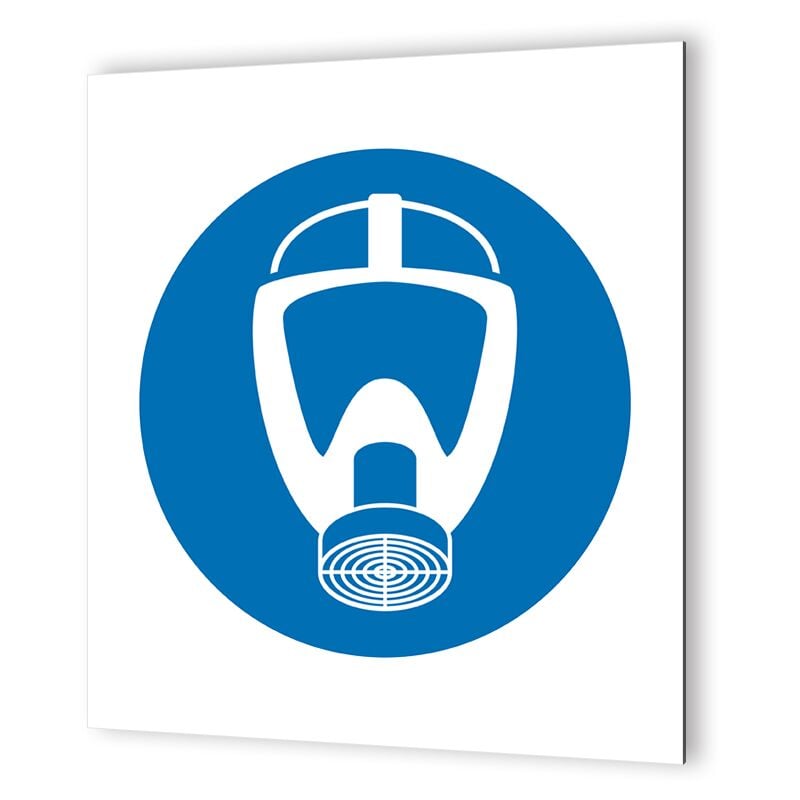 Pictogramme d'Obligation en Dibond 20 x 20 cm Protection des voies respiratoires