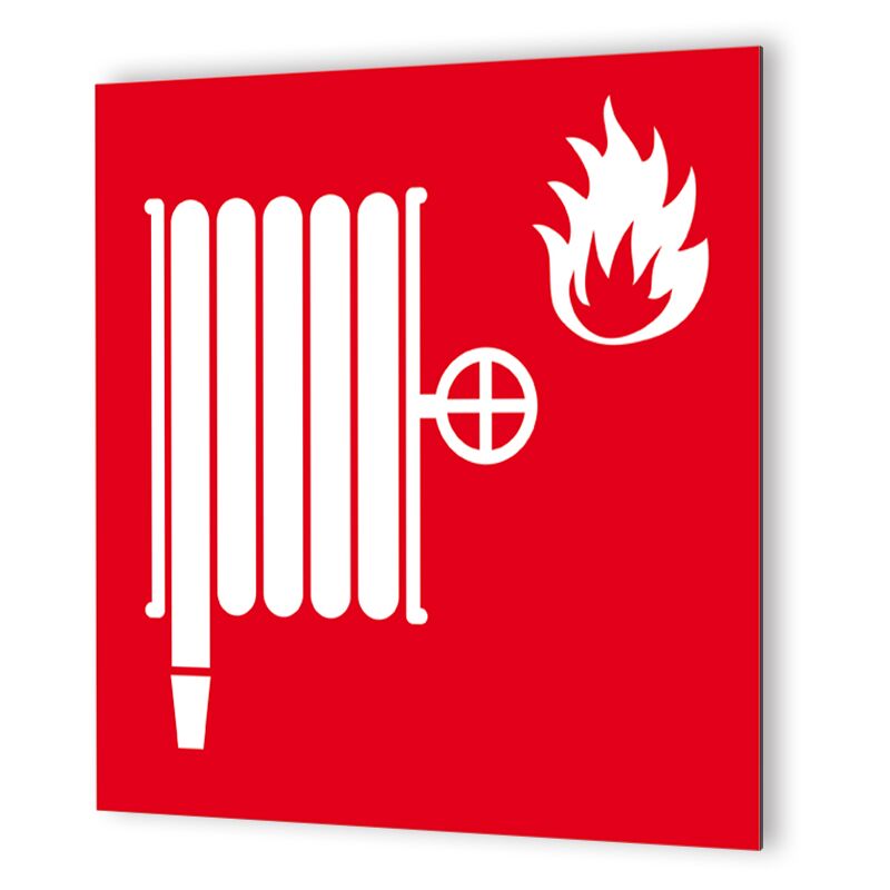 Pictogramme lutte incendie en Dibond 20 x 20 cm Lance à incendie