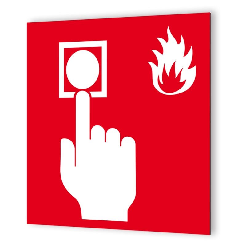 Decoho - Pictogramme lutte incendie en Dibond 20 x 20 cm Point d'alarme Incendie