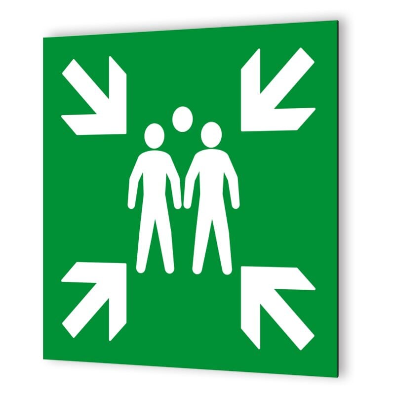 Decoho - Pictogramme sauvetage et sécurité en Dibond 20 x 20 cm Point de rassemblement