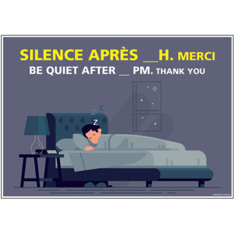 PANNEAU SILENCE APRES ...H (H0320-PERSO) - Adhésif - 210 x 150 mm