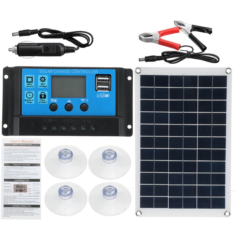 Insma - Panneau solaire chargeur solaire 100W 420x280x30mm avec controleur 40A swagx