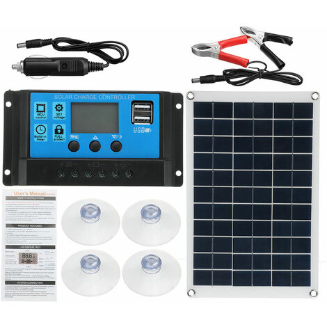 Panneau solaire 100W 420x280x30mm avec régulateur Coxolo 20A