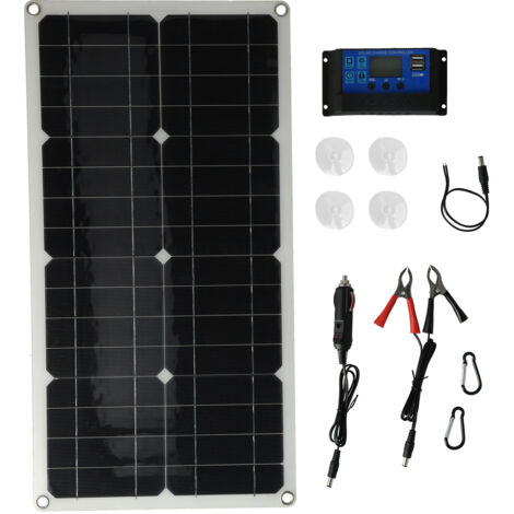 Panneau solaire 100W avec contrôleur de Charge 10A, Module photovoltaïque pour voitures et bateaux
