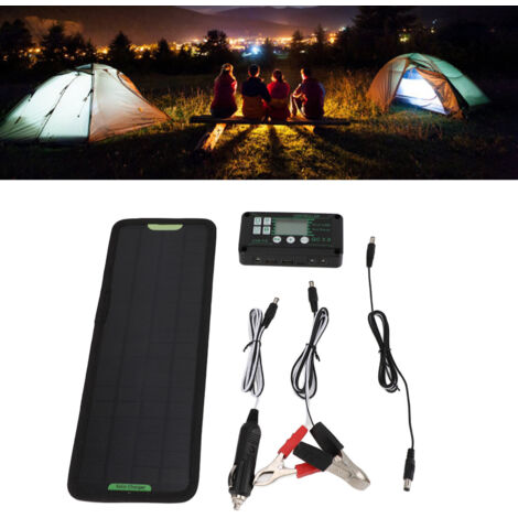 Panneau Solaire 10W 12V avec Support et Contrôleur MPPT Étanche pour Voiture