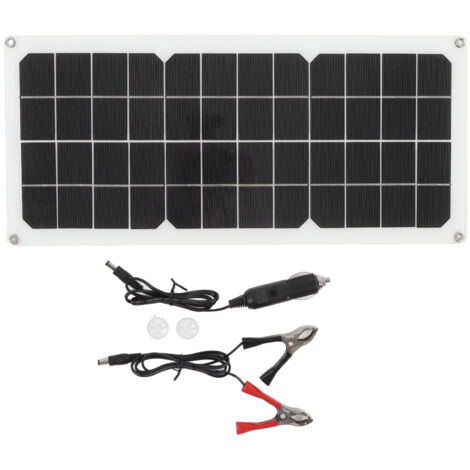 Panneau Solaire 10W 12V Haute Efficacité avec Protection Anti-Retour pour Chargeur de Téléphone Portable