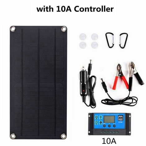 Panneau solaire 10W, module de panneau solaire, kit de panneau solaire matériel PET pour smartphone, petit moniteur de ventilateur, caméra de sécurité extérieure