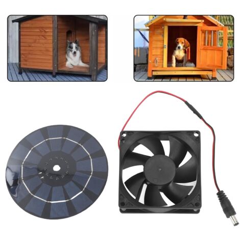 Panneau Solaire 10W Mono-Cristallin Ventilateur pour Boîtier PC Échange d'Air Toilettes Maison pour Animaux