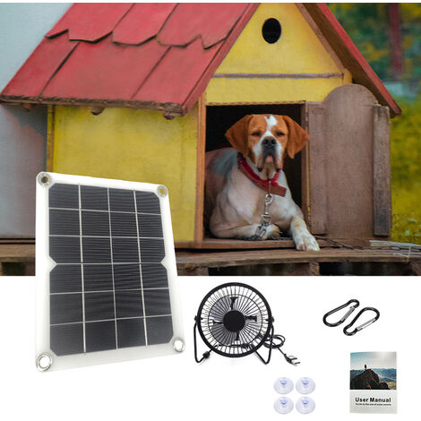 Panneau solaire 10W, panneau photovoltaïque flexible monocristallin, ventilateur domestique pour animaux de compagnie, chenil