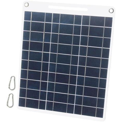 Panneau Solaire 13W 5V avec Double Port USB 2PCS Mousqueton Cellule Solaire en Silicium Polycristallin pour Camping en Plein Air Escalade Randonnée Voyage Compatible pour Smartphones iPhone