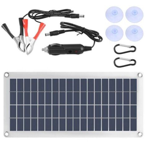 Panneau Solaire 15W 12 18V Chargeur Portable pour Téléphone Voiture Camping Car Batterie Exterieur
