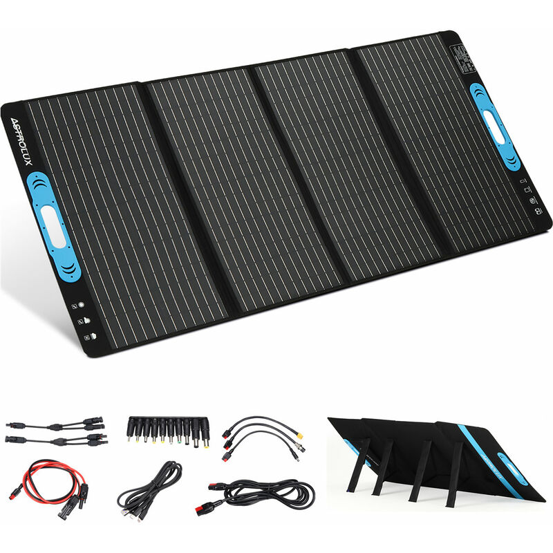 Panneau Solaire 18V 200W Pliable Portable Astrolux Chargeur de batterie Sortie usb pour Téléphones Camping ZebraA