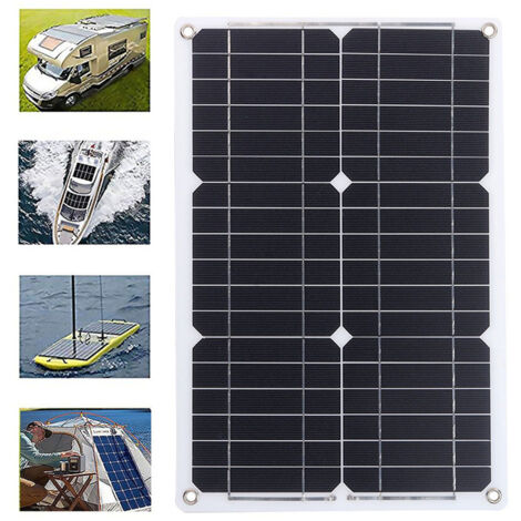 Panneau Solaire 20W Kit Contrôleur de Charge Portable pour Batteries