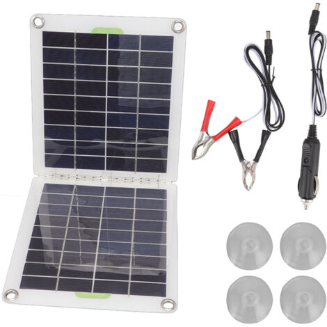 Panneau Solaire 20W Portable Pliable en Silicium Polycristallin - Chargeur Haute Efficacité pour Batterie Voiture, Camping-Car, Bateau