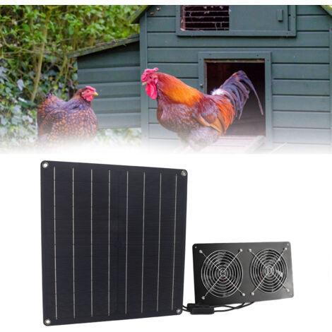 Panneau Solaire 20W Ventilateur d'Extraction Double Commutateur Contrôle pour Abri de Jardin ou Niche de Chien Résistant aux Intempéries-AUTRES
