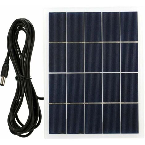 Panneau solaire 3W 5V avec connecteur DC Cellule solaire en silicium polycristallin DIY étanche Camping Portable Power Panneau solaire Compatible pour 3.7V Batterie Street Light Garden Lamp Home Fan P