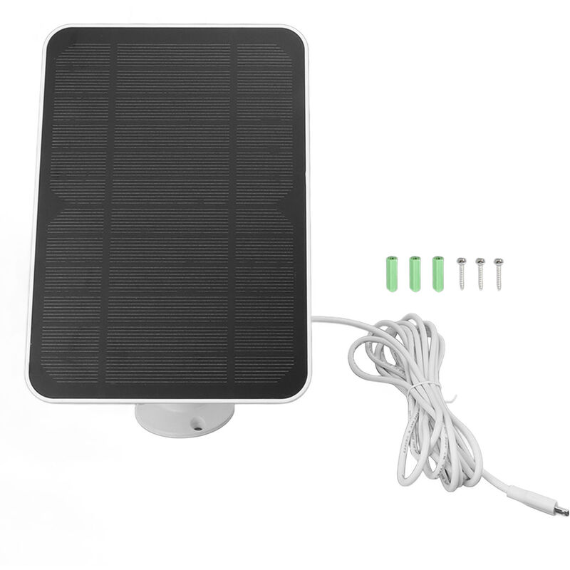 Panneau solaire 4W 5V pour Arlo pour anneau pour caméra de sécurité Blink, chargeur solaire étanche IP65 avec support réglable à 360 degrés blanc