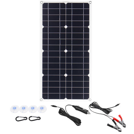 Panneau solaire 50-100W 5-12V pliable flexible Monocristallin chargeur de batterie 54 x 28cm