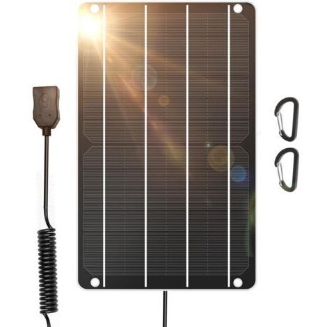 Panneau solaire 6 W, mini panneau solaire USB 5 V/1 A, module monocristallin étanche IP67, kit de panneau solaire à monter soi-même avec matériau PET, compatible avec smartphones, petits ventilateurs 