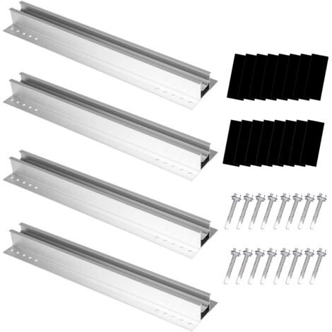 Panneau solaire en aluminium - Système de fixation - Tôle trapézoïdale PV - Kit de fixation pour 1 panneaux solaires