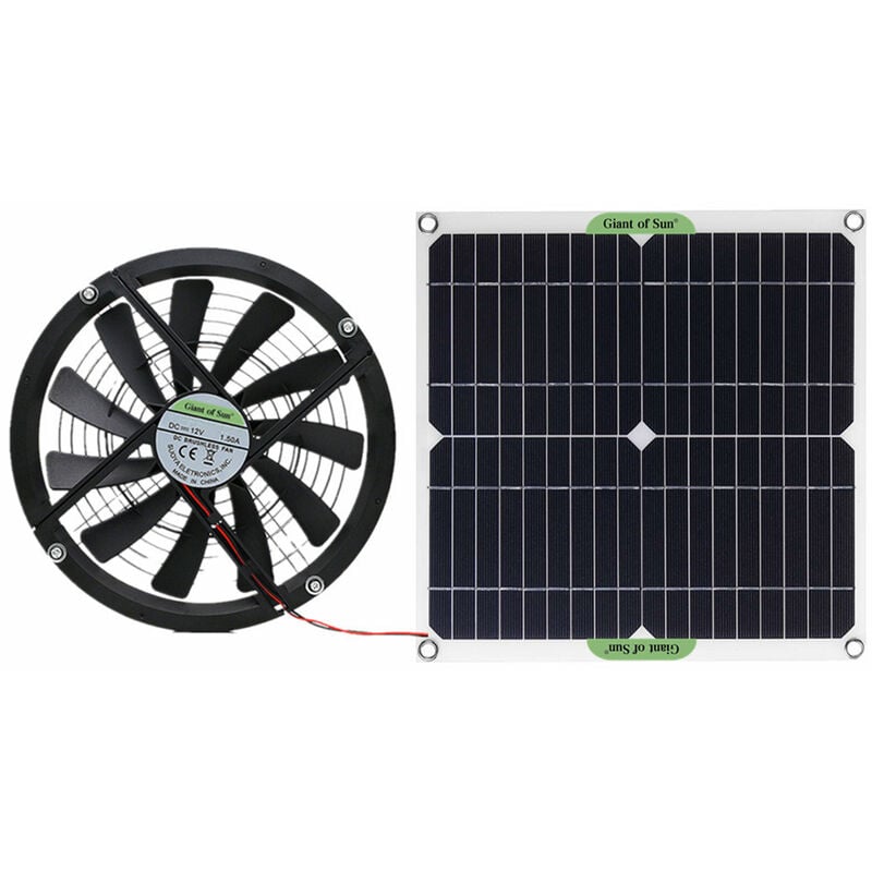 Ventilateur à énergie solaire 100 w 18 v 10 pouces, mini ventilateur de refroidissement ventilateur d'extraction solaire, pour toilettes pour animaux