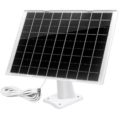 Panneau Solaire étanche, Fonctionne avec les caméras de surveillance sur batterie rechargeable, 7W/5V avec 4M Câble USB, prend en charge l'alimentation continue pour la caméra