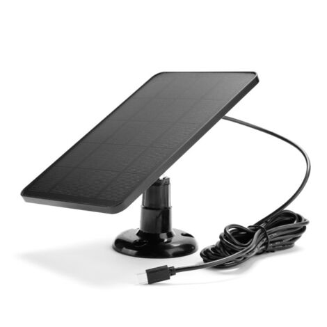 Panneau solaire étanche IP6, orientable à 360°, alimentation continue, 10 W, 5 V, port USB-C, câble de charge de 3 m, compatible avec les sonnettes vidéo.
