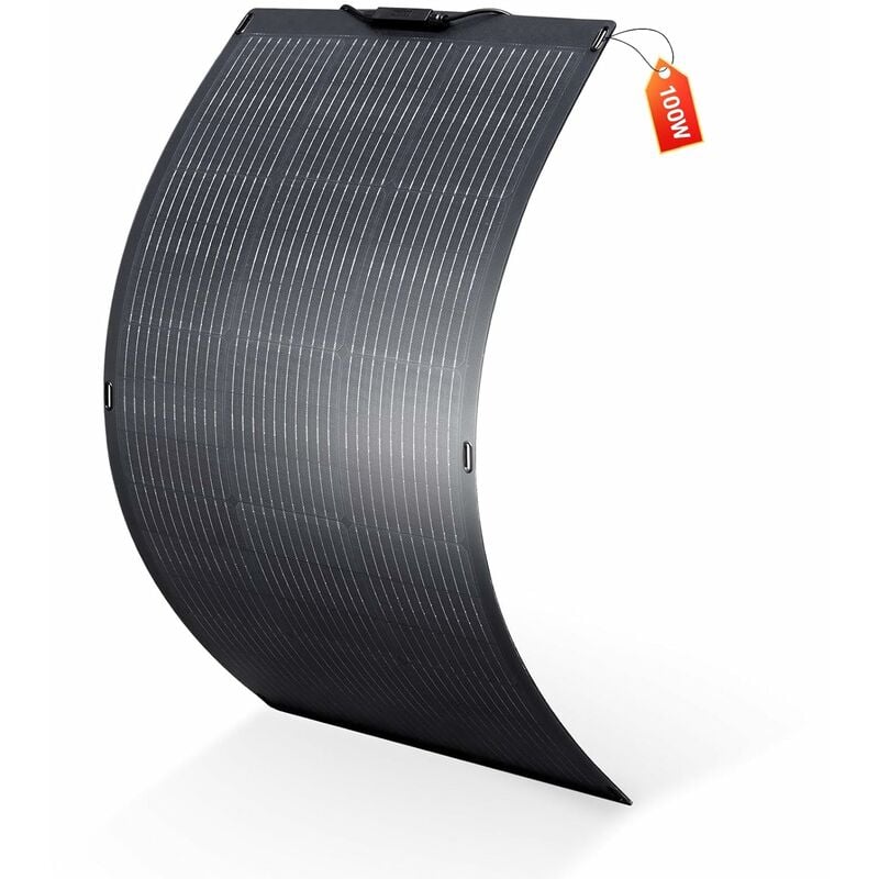 Panneau Solaire Flexible 100W etfe Module Solaire Photovoltaïque, pour Toit rv Camping-Car Bateau Cabine Van Surfaces Inégales Allpowers SF100