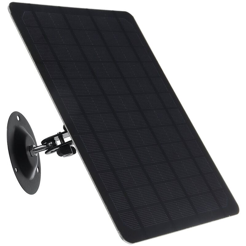 Linghhang - Panneau solaire micro usb 10W 5V 2000mAh Rotation à 360 degrés Panneau solaire monocristallin étanche à montage mural noir