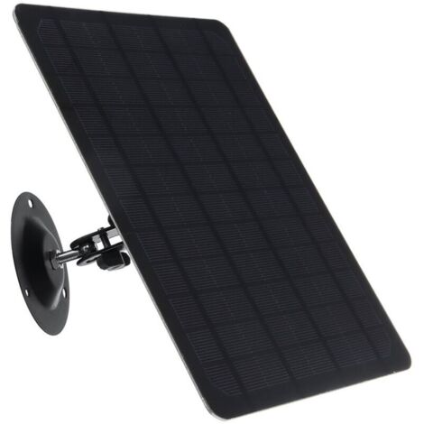 Panneau solaire micro USB 10W 5V 2000mAh Rotation à 360 degrés Panneau solaire monocristallin étanche à montage mural noir