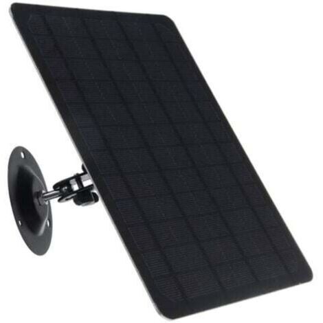 Panneau solaire micro USB 10W 5V 2000mAh Rotation à 360 degrés Panneau solaire monocristallin étanche à montage mural noir