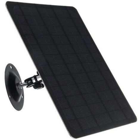 Panneau solaire micro USB 10W 5V 2000mAh Rotation à 360 degrés Panneau solaire monocristallin étanche à montage mural noir