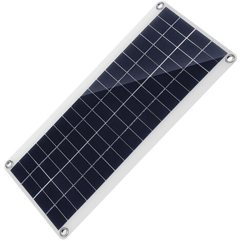 Panneau solaire Panneau solaire avec double port USB Cellule solaire en silicium polycristallin à haute efficacité pour chargeur de camping bricolage Compatible pour iPhone, noir - noir