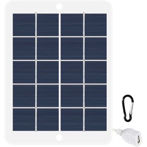Panneau Solaire, Panneau Solaire Monocristallin Sortie USB 5V Chargeur de Batterie de Téléphone Portable Solaire Portable pour activités de Plein air Camping Escalade 10W