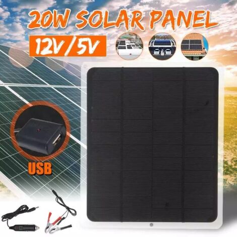 Panneau solaire photovoltaïque 20W, panneau solaire en silicium monocristallin étanche, énergie solaire renouvelable