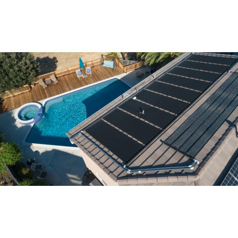 Panneau solaire piscine Polytub M rigide – Surface 10,8 m² – Installation sur toit incliné – Durabilité 10 ans