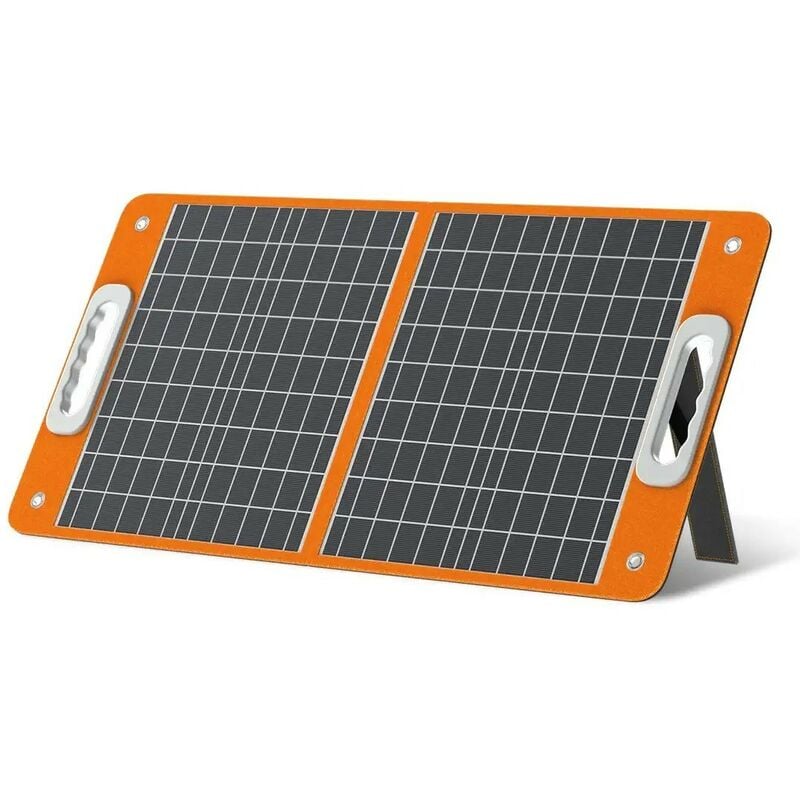 Panneau Solaire Pliable Flashfish 18V/60W Chargeur Solaire Portable avec USB-C/QC3.0 compatible avec générateurs, smartphones, tablettes et plus