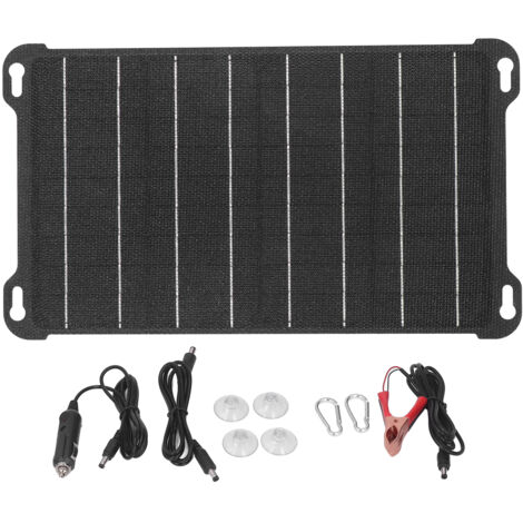 Panneau Solaire Portable 15W ETFE avec USB et Type C, Chargeur pour Téléphone et Batterie Externe