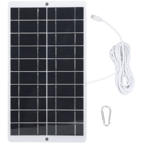 Panneau solaire portable 8W 5V avec sortie Type C, chargeur solaire pour téléphone, caméra, lampe de rue, faible consommation.