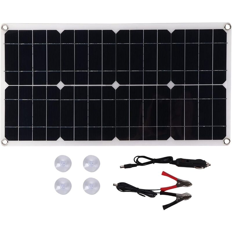 Aiducho - Panneau Solaire Portable Panneau Solaire Extérieur 25w 18v Silicium Monocristallin Double - Panneau Solaire De Charge Usb Pour Voiture
