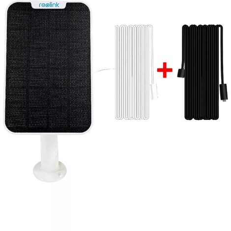 Panneau solaire pour caméras Reolink - Alimentation continue / support réglable / Câble 8 mètres pour déport important