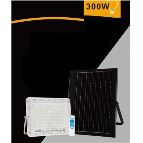 Panneau Solaire Spot 300w Lumière Froide 6500k Ip65 Télécommande S12a-300w