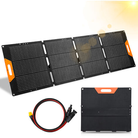 Panneau Solaire sur Balcon Panneau Solaire Monocristallin Panneau Solaire Photovoltaique Pliable et Portable 200W IP67 - Noir