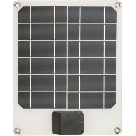 Panneau solaire USB portable 6W 5V IP67 étanche - Module monocristallin compact pour randonnée et sac à dos - Protection de sécurité - Blanc