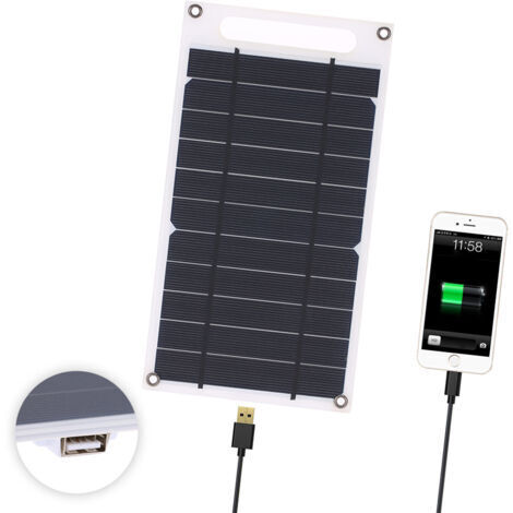Panneau solaire USB portable 7,8 W 6 V 1300 mA avec ventouse pour les voyages, le camping et la randonnée